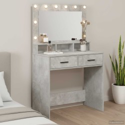 Table de Toilette Gris béton 79 x 41 x 135 cm Bois d'ingénierie 614238614238
