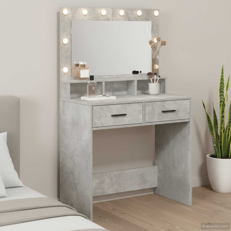 Table de Toilette Gris béton 79 x 41 x 135 cm Bois d'ingénierie 614238614238