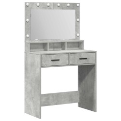 Table de Toilette Gris béton 79 x 41 x 135 cm Bois d'ingénierie 614238614238