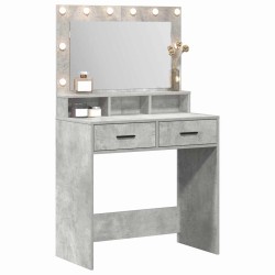 Table de Toilette Gris béton 79 x 41 x 135 cm Bois d'ingénierie 614238614238