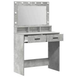 Table de Toilette Gris béton 79 x 41 x 135 cm Bois d'ingénierie 614238614238