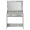 Table de Toilette Gris béton 79 x 41 x 135 cm Bois d'ingénierie 614238614238