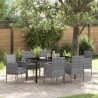 Ensemble de salle à manger pour jardin 7 pcs Gris polyrotin 614240614240