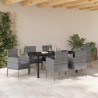 Ensemble de salle à manger pour jardin 7 pcs Gris polyrotin 614240614240