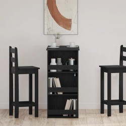 Table de bar avec étagère de rangement chêne noir 614241614241
