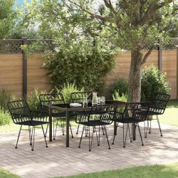 Ensemble de salle à manger pour jardin 7 pcs Noir 614243614243