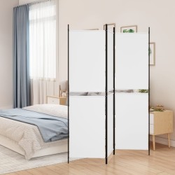 Cloison de séparation 3 panneaux Blanc 150x180 cm Tissu 614244614244