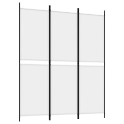 Cloison de séparation 3 panneaux Blanc 150x180 cm Tissu 614244614244