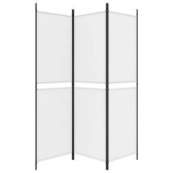 Cloison de séparation 3 panneaux Blanc 150x180 cm Tissu 614244614244