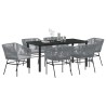 Ensemble de salle à manger pour jardin avec coussin 7 pcs Gris 614248614248