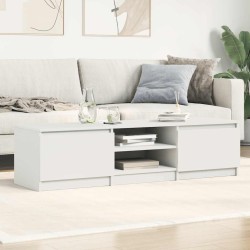 Meuble TV Blanc 140x40x35,5 cm Bois d'ingénierie 614250614250