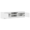 Meuble TV Blanc 140x40x35,5 cm Bois d'ingénierie 614250614250