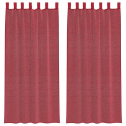 Voilages à œillets 2 pcs rouge bordeaux 140 x 225 cm 614254614254