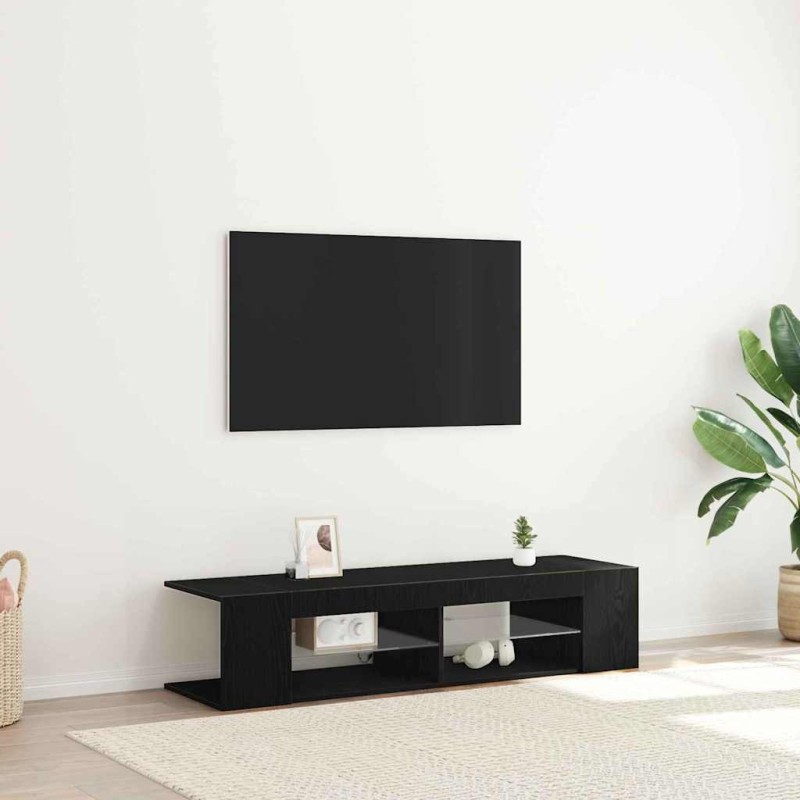 Meuble TV Chêne noir 135 x 39 x 30 cm Bois d'ingénierie 614255614255