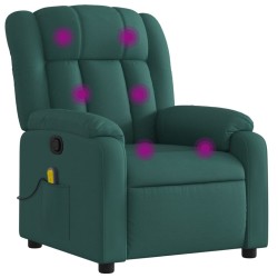 Fauteuil inclinable de massage vert foncé tissu 614257614257