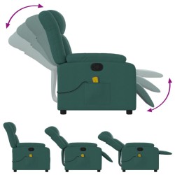 Fauteuil inclinable de massage vert foncé tissu 614257614257