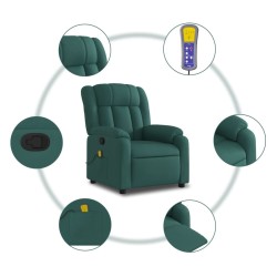 Fauteuil inclinable de massage vert foncé tissu 614257614257