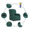 Fauteuil inclinable de massage vert foncé tissu 614257614257