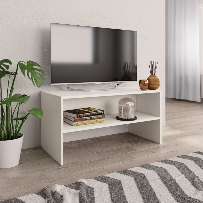 Meuble TV Blanc 80x40x40 cm Bois d’ingénierie 614272614272