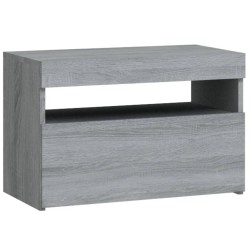 Table de chevet avec lumières LED Sonoma gris 60x35x40 cm 614273614273