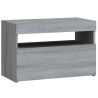 Table de chevet avec lumières LED Sonoma gris 60x35x40 cm 614273614273