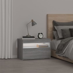 Table de chevet avec lumières LED Sonoma gris 60x35x40 cm 614273614273