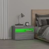 Table de chevet avec lumières LED Sonoma gris 60x35x40 cm 614273614273
