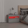 Table de chevet avec lumières LED Sonoma gris 60x35x40 cm 614273614273