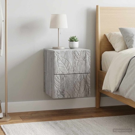 Cabinet de chevet mural 2 pcs Sonoma gris 34,5 x 33 x 40 cm 614282614282