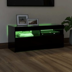 Meuble TV avec lumières LED noir 90x35x40 cm 614283614283