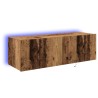 Meuble TV mural avec LED 2 pcs Bois ancien 100 x 35 x 31 cm 614285614285