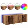Meuble TV mural avec LED 2 pcs Bois ancien 100 x 35 x 31 cm 614285614285