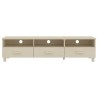 Meuble TV HAMAR Marron miel 158x40x40 cm Bois massif de pin 614286614286