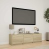 Meuble TV avec LED 140 x 34 x 40 cm Chêne Sonoma 614288614288