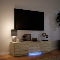 Meuble TV avec LED 140 x 34 x 40 cm Chêne Sonoma 614288614288