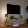 Meuble TV avec LED 140 x 34 x 40 cm Chêne Sonoma 614288614288