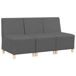 Unité de Sofa Modulaire Sans Accoudoirs 3 pcs Gris foncé 614289614289