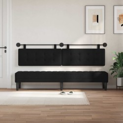 Tête de lit suspendue Noir Tissu 614302614302