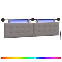 Tête de lit suspendue Avec lumière LED Taupe Tissu 614307614307
