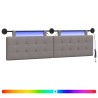 Tête de lit suspendue Avec lumière LED Taupe Tissu 614307614307