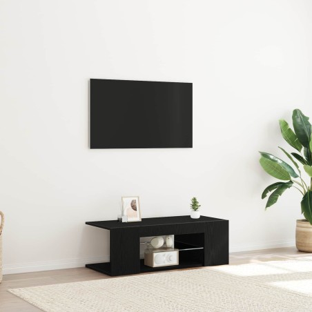 Meuble TV Chêne noir 90 x 39 x 30 cm Bois d'ingénierie 614308614308
