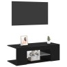 Meuble TV Chêne noir 90 x 39 x 30 cm Bois d'ingénierie 614308614308
