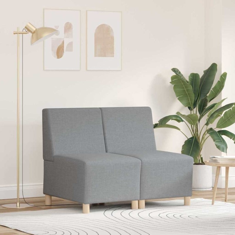 Unité de Sofa Modulaire Sans Accoudoirs 2 pcs Gris clair 614311614311