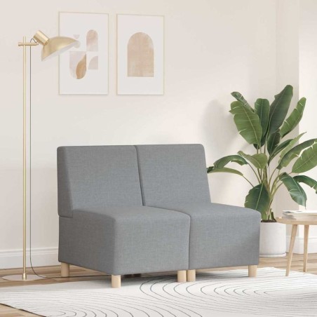 Unité de Sofa Modulaire Sans Accoudoirs 2 pcs Gris clair 614311614311