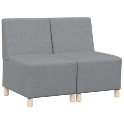 Unité de Sofa Modulaire Sans Accoudoirs 2 pcs Gris clair 614311614311