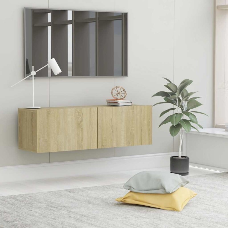 Meuble TV Chêne sonoma 100x30x30 cm Bois d’ingénierie 614324614324