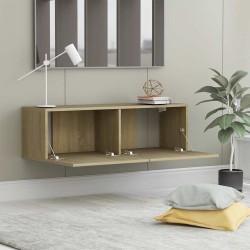 Meuble TV Chêne sonoma 100x30x30 cm Bois d’ingénierie 614324614324
