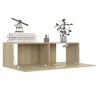 Meuble TV Chêne sonoma 100x30x30 cm Bois d’ingénierie 614324614324