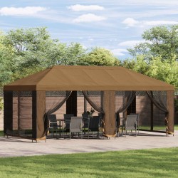Gazebo avec murs latéraux 6 x 3 m Beige Polyester et Acier 190 614325614325