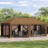 Gazebo avec murs latéraux 6 x 3 m Beige Polyester et Acier 190 614325614325